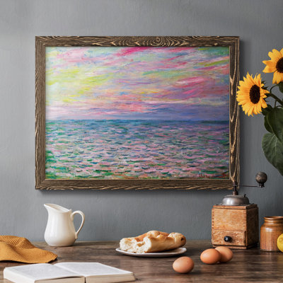 Coucher de soleil sur la mer à Pourville, 1882, peinture sur toile encadrée