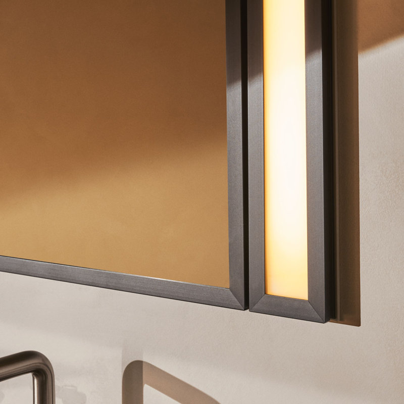 Profiles Polished Edge Reversible Medicine Cabinet, Matte Black, 30" H x 19.25" W x 4" D