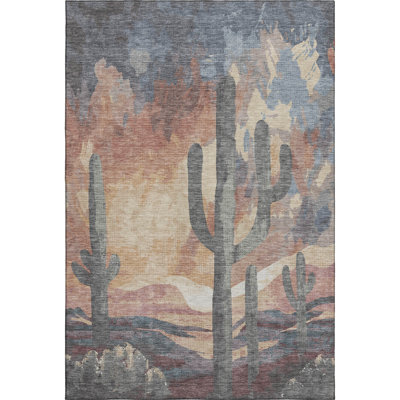 Premium Machine Washable Mayfield AMF2337 Botanical Rug