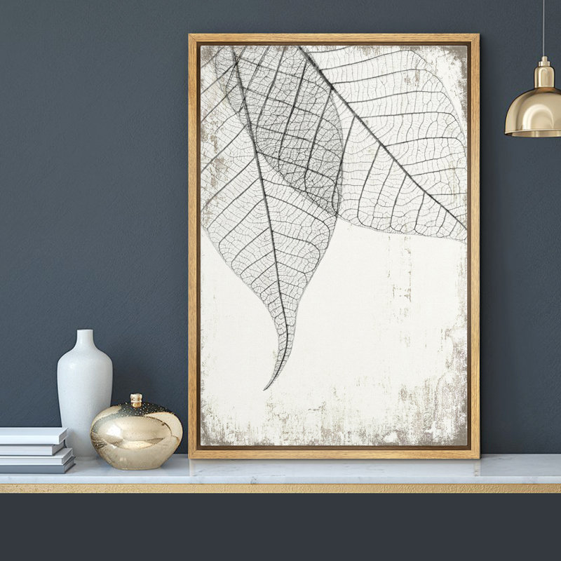 «Translucent Leaves I», reproduction d'art sur toile encadrée rustique, Toile encadrée dorée, H 36 po x l 24 po x P 2 po