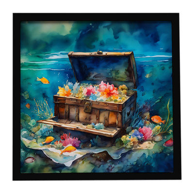 Treasure Chest Framed Metal Print