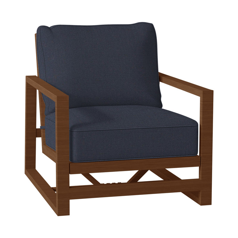 Méridienne Avondale, Welt + bourre standard, Lin marine, Chêne