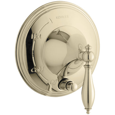 Garniture de robinet à pression équilibrée Finial® avec poignée levier et détails de finition polie, soupape non incluse