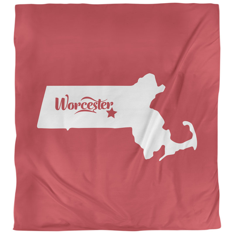 Housse de couette simple Massachusetts, Rouge, Housse de couette pour très grand lit, Polyester brossé