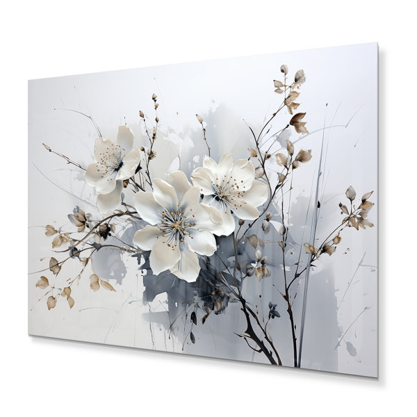 Red Barrel Studio® Asian Art Orchids Flowers I - Asian Metal Wall Decor ...
