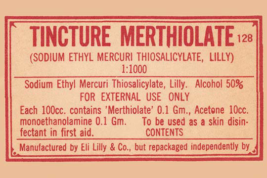 « tincture merthiolate »-impression d’art textuel, H 30 po x l 20 po