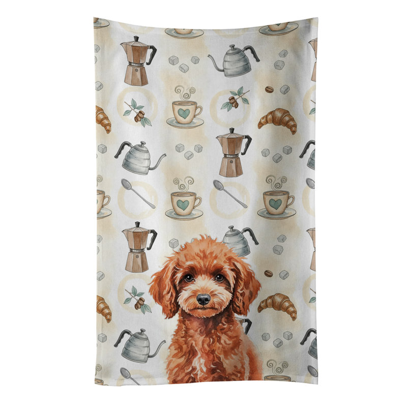 Serviette de cuisine Coffee Bar, Caniche rouge miniature