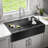 Delta Rivet™ Black Stainless Steel Retrofit Farmhouse Apron Front 16 Gauge Workstation Kitchen Sink Single Bowl-81984893