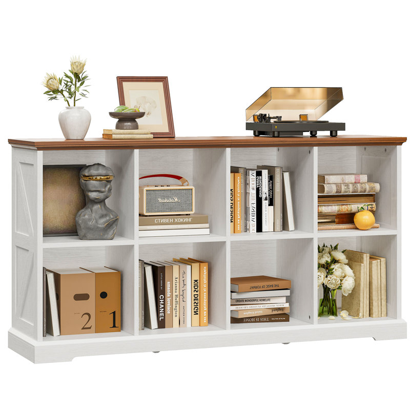 Bibliothèque de rangement pour 8 cubes, Blanc, 8 cubes (L 58,2 po x l 14,6 po x H 30,1 po)