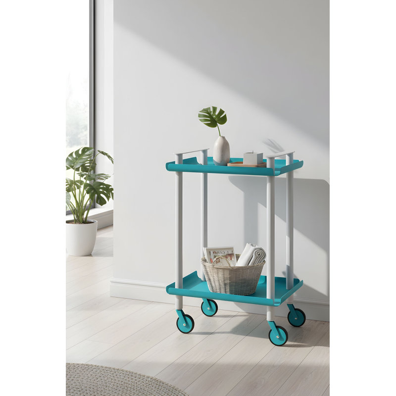 Zeigler Serving Cart, Blue, Grey