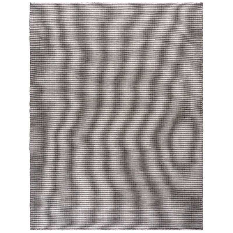 Natura Hand Woven Wool/Cotton Solid Color Rug in Charcoal/Ivory, Square 6'