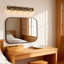 Applique murale en bois rustique pour salle de bain à 5 lumières avec abat-jour en verre Farmhouse Farmhouse
