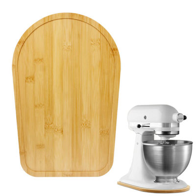 Kitchen Countertop Storage Mover Sliding Caddy For Kitchen Aid 4 .5-5 Qt Mixer, Natural Bamboo