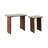 Kip Nested Travertine & Acacia Wood Side Tables