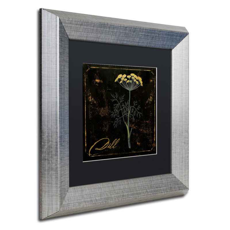 Jadaya «Black Gold Herbs I», impression encadrée, H 11 po x l 14 po x P 0,5 po, Noir