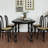 Black Half-circle Solid Wood Dining Table-1826481955