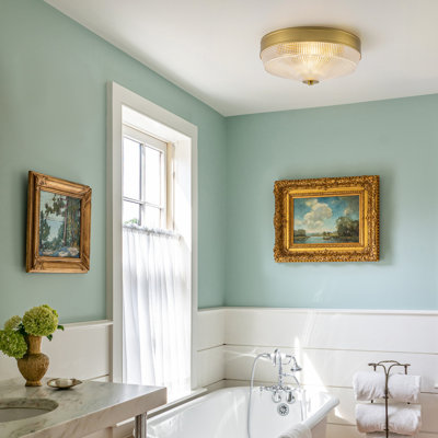3-Light Modern Clear Glam Glass Flush Mount