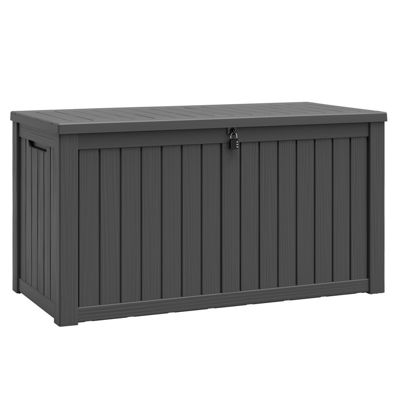 Boîte de rangement imperméable 180 gallons, Noir, H 28,7 po x l 54,3 po x P 26,5 po