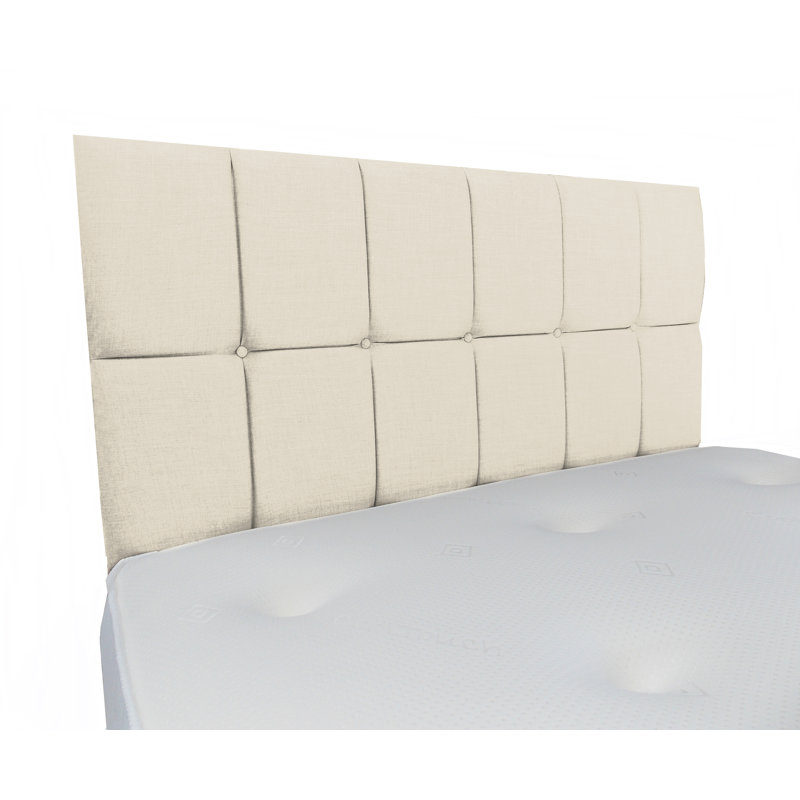 Fariz Upholstered Velvet Panel Headboard, Single (3'), Ivory, Plush Velvet