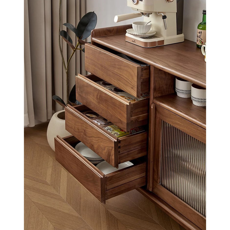 Vitrine en bois minimaliste moderne, H 35,43 po x l 47,24 po x P 17,72 po