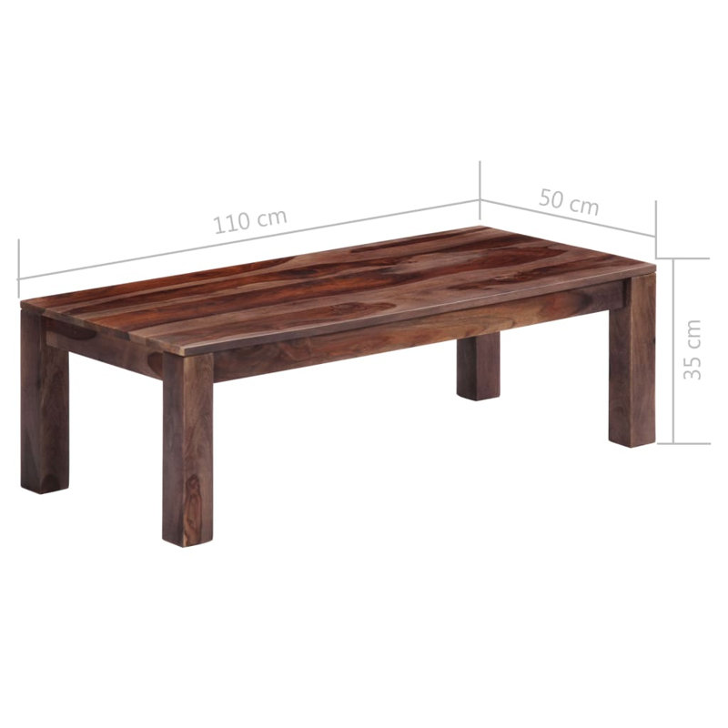 Hardeman Coffee Table Grey 110x50x35 cm Solid Wood