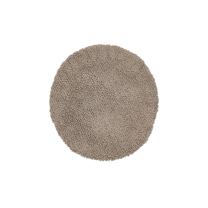 Beige Cotton Tufted Anti-Skid Bathroom Lid Cover Rug