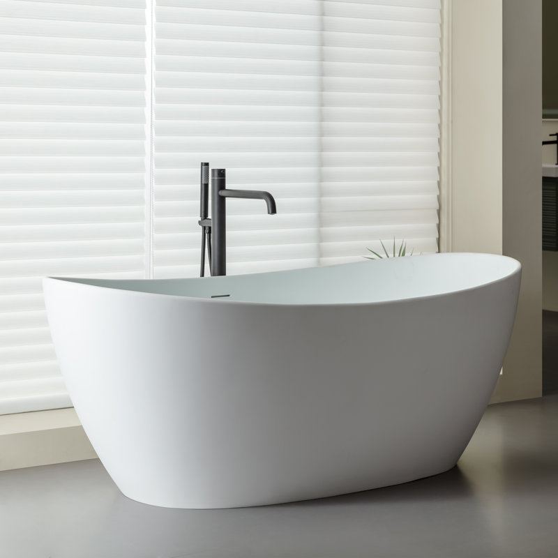 Baignoire de trempage profonde 65 po, Blanc mat