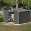 Remise de rangement extérieure 10 pi x 8 pi, portes verrouillables, remise à outils pour jardin, patio, cour arrière, pelouse, gris-119307109-119307111