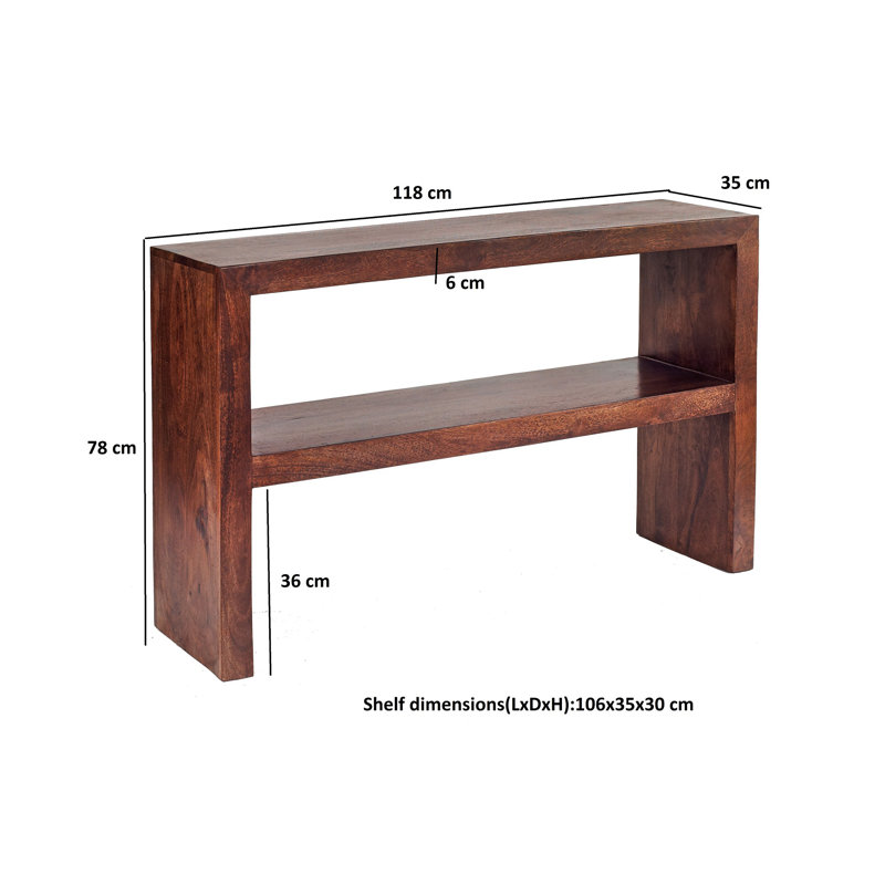Adeliza 118cm Solid Wood Console Table, Dark Mango