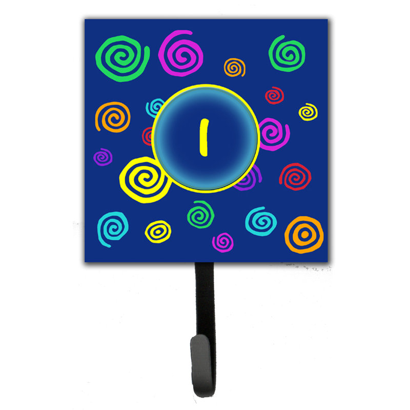Porte-laisse et crochet mural à tourbillons monogramme, I