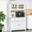 Buffet de cuisine avec huche, armoire de rangement pour garde-manger, comptoir ouvert pour micro-ondes