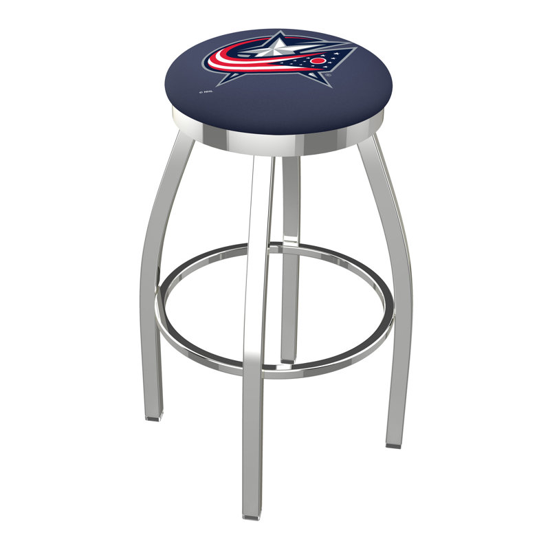 NHL Swivel Extra Tall Stool, Columbus Blue Jackets, Chrome, "Counter Stool (25" Seat Height)"