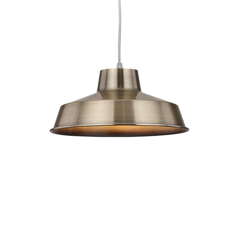 Pluto 12cm H Metal Bowl Pendant Shade ( Screw On ), Antique Brass