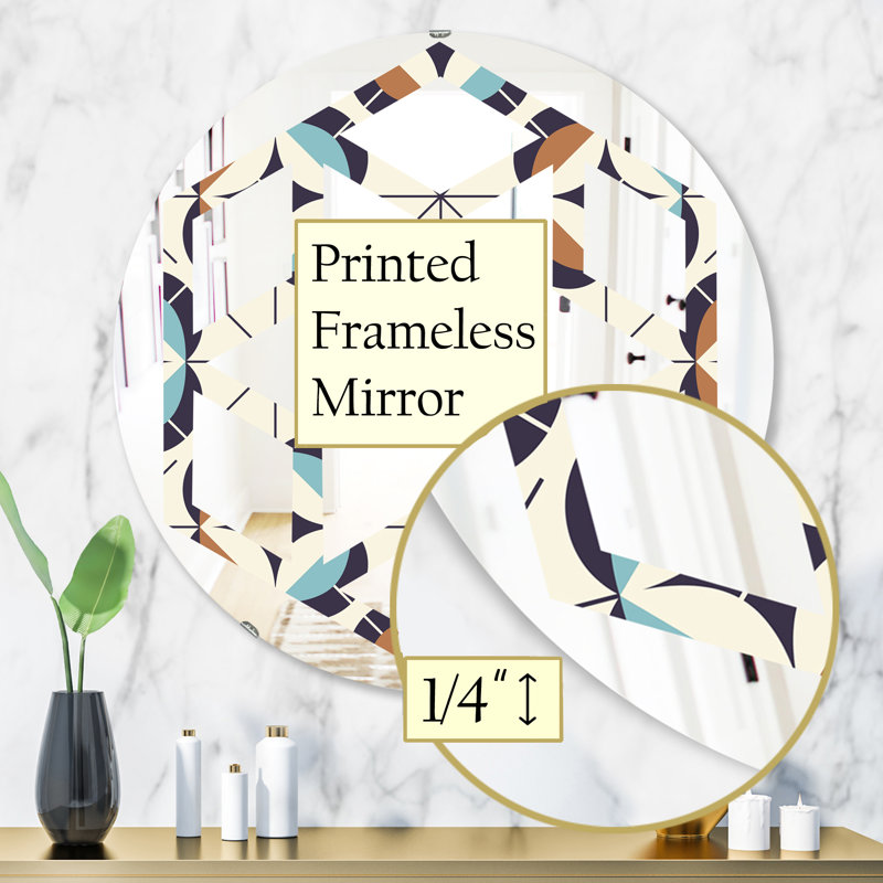 Miroir mural Hexagon Star, H 31,5 po x l 31,5 po, Motif géométrique hexagonal étoile V