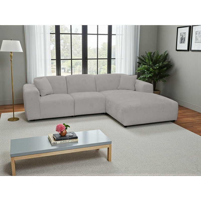 4 Seater Corner Sofa , Right Hand Facing, Light Grey