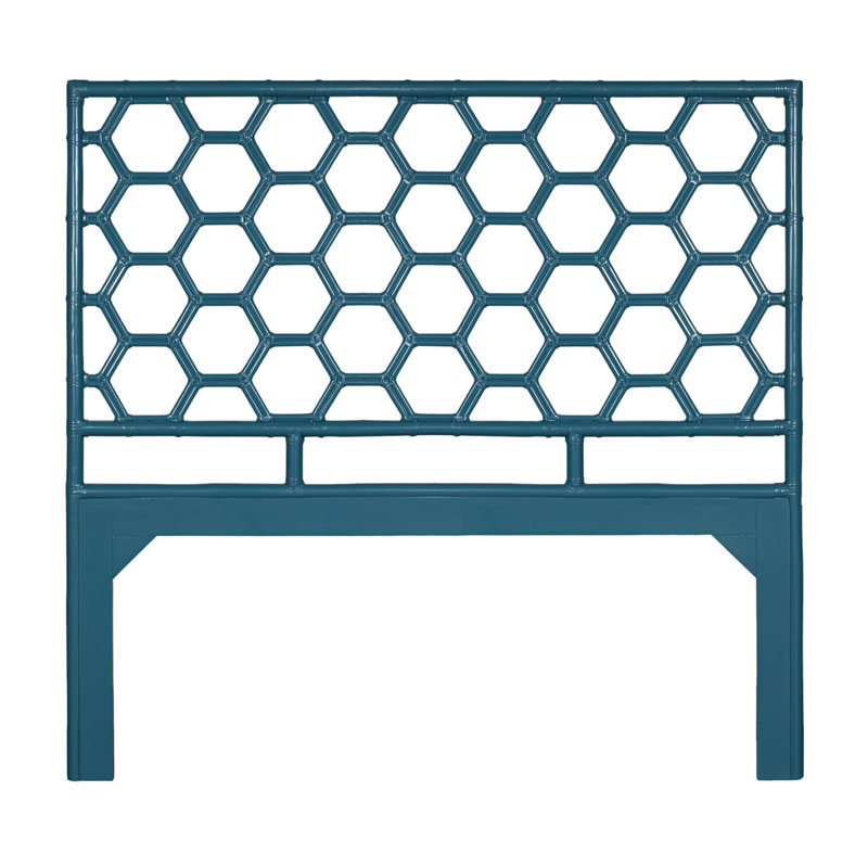 Honeycomb Open-Frame Headboard, Pacific Blue, Queen