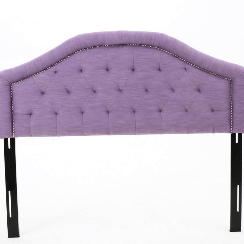 Tête de lit pour lit - Style contemporain avec motif tapissier et garniture cloutée fraîche, Lit double, Mauve clair