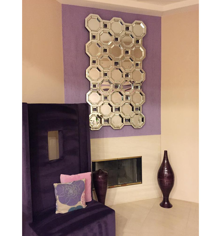Elegant 75'' Beveled Wood Frame Mosaic Mirror