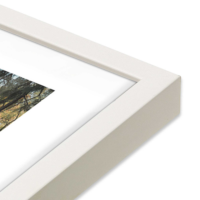 Imprimé soleil et ombre, Cadre opaque blanc, H 21 po x l 17 po x P 1,25 po