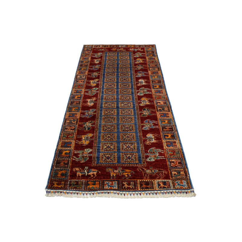 Chemin de table traditionnel 3 x 9 bleu et rouge Anatolian
