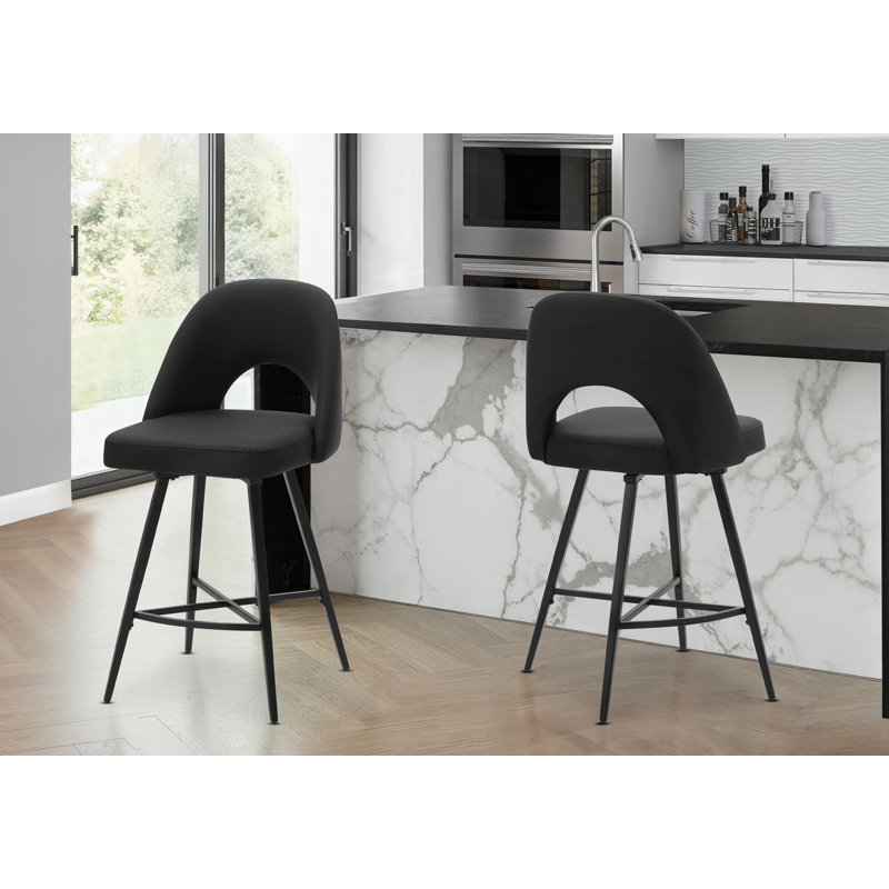 Tabouret de bar, ensemble de 2, Noir, Noir