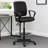 Jea Swivel Drafting Stool, Seat Tilt Lock, Loop Arms, Black Crepe