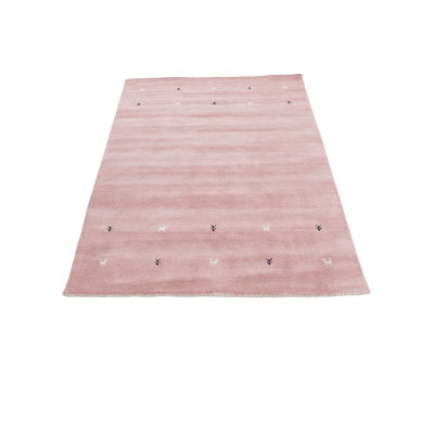 Handwoven Wool Gabbeh Uni Pink Rug