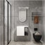 Meuble-lavabo mural 24 po, 2 portes à fermeture douce, meuble-lavabo blanc brillant et 1/2 porte en verre gris, contreplaqué - évier exclu