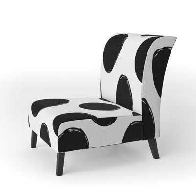 Black Circles Pattern - Upholstered Patterned Accent Slipper Chair
