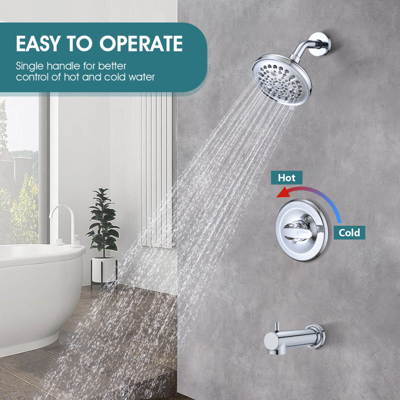 Faucet Shower Trim Kit With 9-setting Rain Head (valve/cartridge Not Included), Chrome