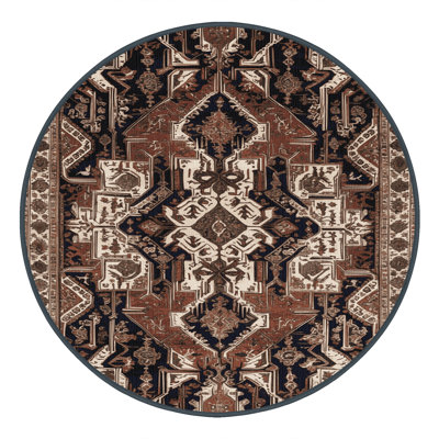 Machine Washable Persian Brown Area Rug