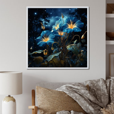 Starry Night Morning Glory Flower 1 - Morning Glory, art mural