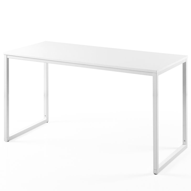 Santrell Metal Base Writing Desk, 29" H x 55" W x 24" D, White/White