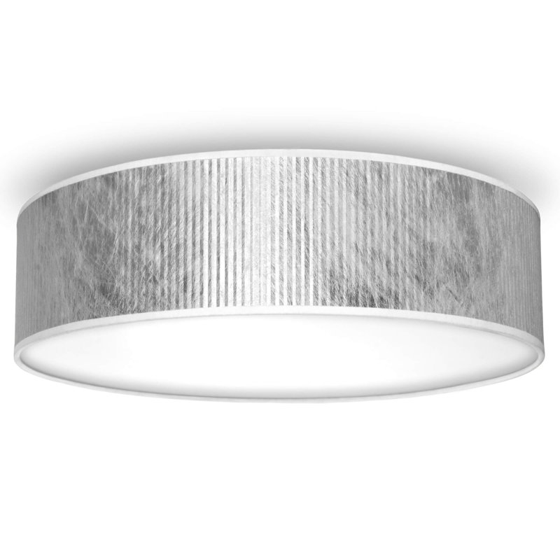 Tres Plisado Flush Mount, Silver, 10cm H x 40cm W x 40cm D